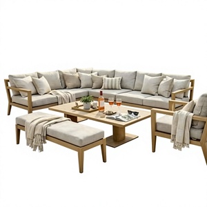 Meubles en bois et aluminium sur mesure, ensemble de jardin moderne et imperméable, tables et chaises d'extérieur OEM ODM, ensemble de meubles pour hôtel et parc. - Product Image 2