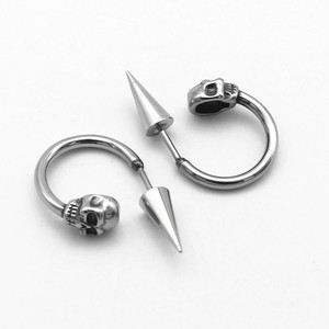 Pendientes con forma de esqueleto de yunnique, joyería redonda de acero de titanio para fiestas, para hombres y mujeres - Product Image 3