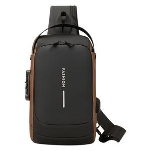 Men's Chest Bag With Combination Lock USB Charging Anti-Theft Large Capacity Shoulder Bag For Leisure Travel Spring 2025 - Product Image 5