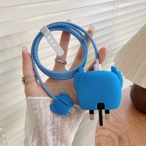 Adaptateur secteur 25W 3 broches UK <span class=keywords><strong>4</strong></span>-en-1 pour <span class=keywords><strong>Samsung</strong></span> avec charge rapide et <span class=keywords><strong>coque</strong></span> de protection en silicone 3D mignonne motif dessin animé pour câble de charge - Product Image 3