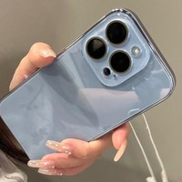 Étui de protection d'appareil photo en verre trempé de luxe pour iPhone 12 13 14 15 16 17 Pro Max, coque arrière rigide antichoc plaquée
