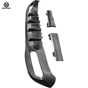 Diffuseur arrière en fibre de carbone véritable 3K, lèvre de pare-chocs arrière pour Mercedes Benz W206 Classe C C200 C260 C43 63 Style 2015-2020 - Product Image 4