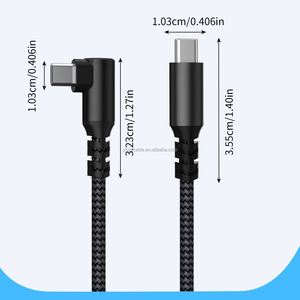 90 Degree Nylon Braided Data <b>Cable</b> 1M 2M <b>3M</b> 3A <b>USB</b> <b>C</b> Fast Charging <b>Cable</b> for iPhone 15 16 17 Samsung Huawei - Product Image 2