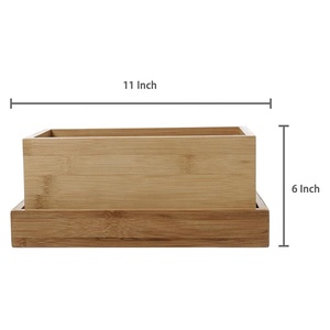 Pot de planteur <span class=keywords><strong>rectangulaire</strong></span> Succulent en bambou, conteneur <span class=keywords><strong>à</strong></span> <span class=keywords><strong>fleurs</strong></span> pour le bureau, plateau en bambou - Product Image 6