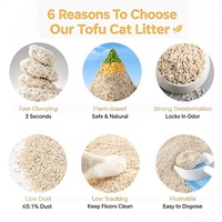Litière pour chat biodégradable en tofu, sans poussière, agglomérante, anti-odeur, écologique, jetable aux toilettes, absorbante, facile à nettoyer