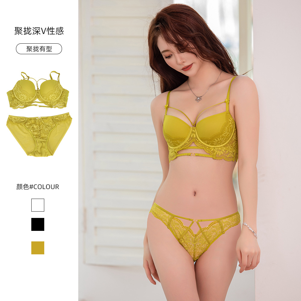 Shop Custom Deep V Push-up Sexy Lingerie Small Breast Lace Bra