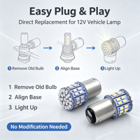 3020-50SMD LED Autolampe 6000K Weiß Rot Gelb Mehrseitige Brems- Blink- und Rückleuchte 12V