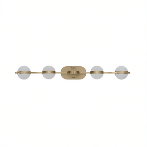 Lámpara de Espejo de Baño Moderna con 5 Bombillas LED, Acabado Dorado Champán, Montaje en Pared, Luz Blanca Cálida de 2700K - Product Image 1