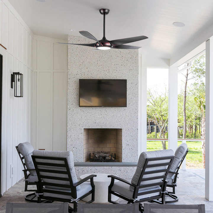 HSG Model 3733 LED 56 Inches Ceiling Fan Manufacture Black Blades Led Lighting Ceiling Fan