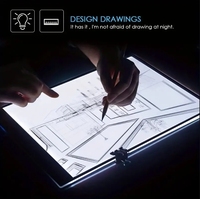 Tablette de dessin A4 tablette lumineuse à LED tablette électronique USB traçage Art copie tableau écriture diamant peinture tablette avec échelle