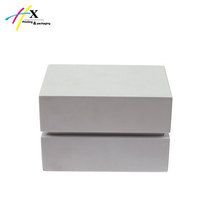 Fabricant d'emballage de Guangzhou Boîte à bagues de mariage en bois pour couple avec doublure en velours laqué blanc mat personnalisé