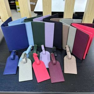 Faux Leather Cover Luggage Tags Set Passport Holder <b>Suitcase</b> Tag Lightweight Travel Accessories - Product Image 5