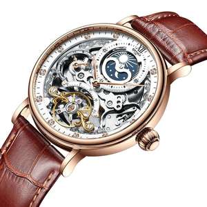 Reloj Mecánico Automático de Moda para Hombre, Reloj de Cuero Resistente al Agua con Calendario Perpetuo, Reloj Hombre - Product Image 6