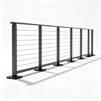 Système de garde-corps à câbles en acier inoxydable, design industriel, fixation supérieure et latérale, pour balcon, escalier et espaces extérieurs - Installation facile DIY