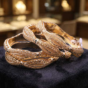 Brazaletes de formación chapados en oro, pulseras y brazaletes de moda, brazaletes de oro personalizados, brazaletes de lujo, joyería llena de oro Oro Joyeria - Product Image 2