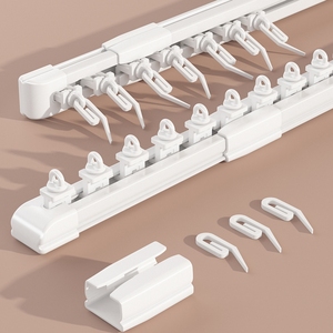 Vente en gros <span class=keywords><strong>rail</strong></span> de rideau télescopique rétractable pour plafond S wave ripple réglable - Product Image 4