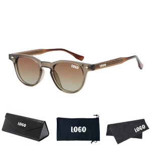 Gafas de Sol Redondas de Lujo Retro con Montura Completa de PC para Adultos, Lentes Polarizadas, Logotipo Personalizado, Cómodas para Exteriores, Alta Calidad, UV400, Unisex - Product Image 1