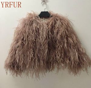 YR1043 Aceptamos Personalización de todo tipo de productos de plumas de avestruz Chaqueta de avestruz real - Product Image 5