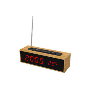 Evertop ET542 portable petit boîtier <span class=keywords><strong>en</strong></span> bambou <span class=keywords><strong>naturel</strong></span> écran acrylique LED affichage Fm alarme de table LED horloge avec <span class=keywords><strong>radio</strong></span> Fm - Product Image 1