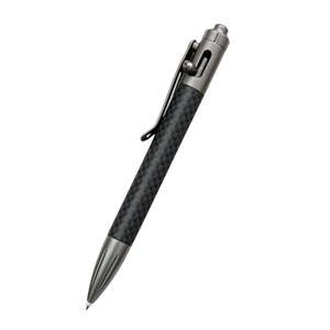 Stylo en fibre de carbone à mécanisme à bille, stylo de signature professionnel, outil d'autodéfense en acier tungstène, outil d'urgence pour hommes d'affaires, certifié CE - Product Image 6