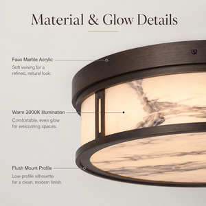 Luxury Round Marble Acrylic LED <b>Ceiling</b> <b>Light</b> Modern Flush Mount Lamp for Hallway Bedroom Hotel Villa OEM ODM - Product Image 5