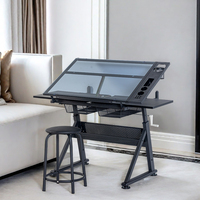 Bureau à domicile Nouveau design Table de dessin en verre inclinable pour artistes Bureau d'art