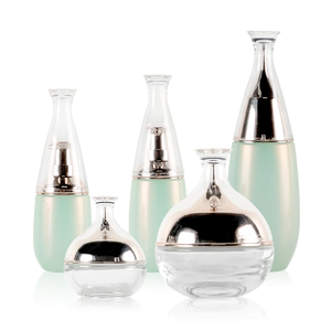 Luxury Skincare Glass Packaging Waterdrop-shaped Glass Customized Lotion Essential Bottle Cosmetics Container With Pump Cap - Product Image 1