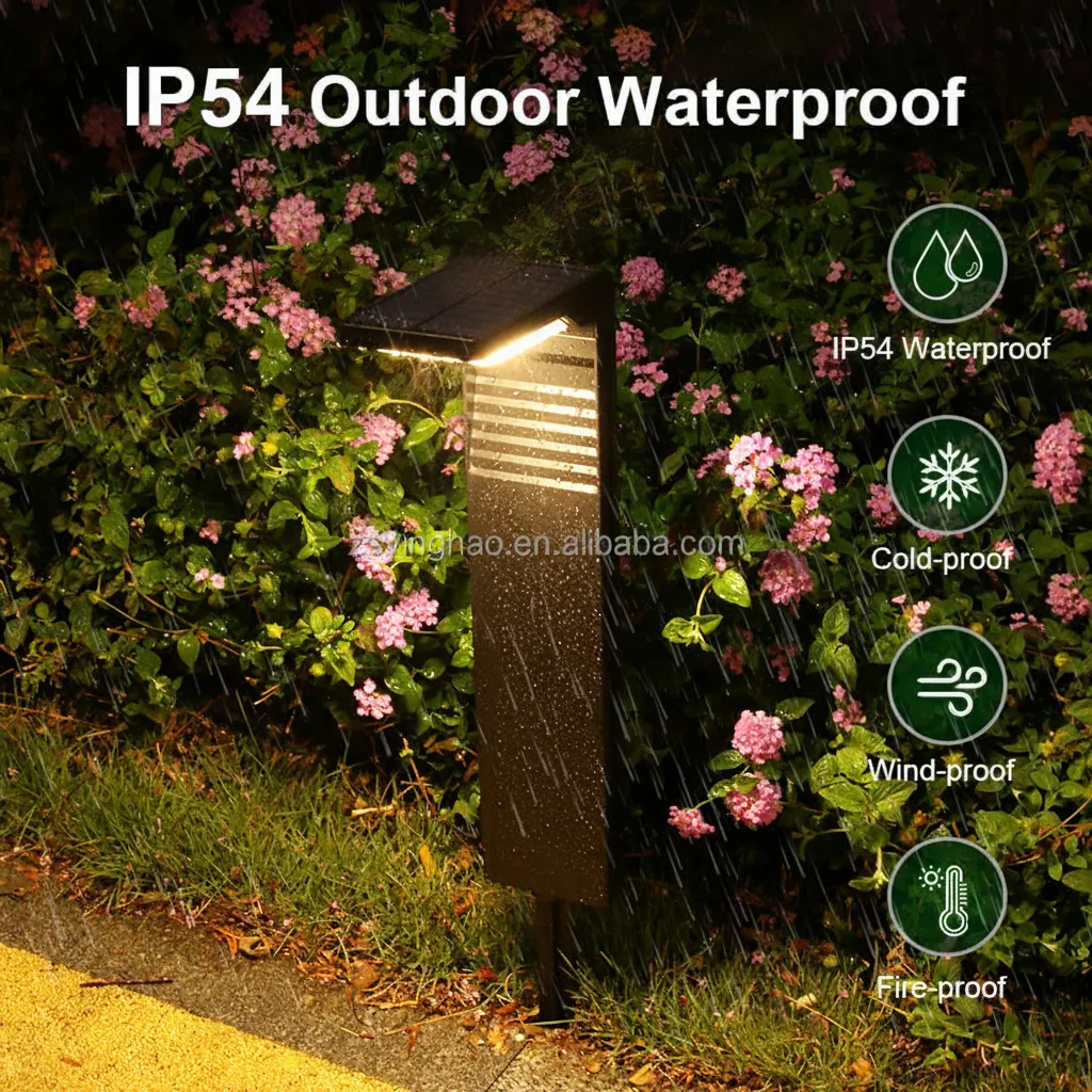 High Quality Led Light Lawn Solar Ip54 Waterproof Black Outdoor Warm White Landscape Solar Path Lawn Lights · image 2