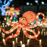 Lanterne géante LED en forme de pieuvre, lanterne du festival de Zigong, lumière étanche à motif animal marin pour la décoration d'événements de parcs d'attractions