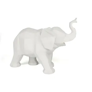 Usine personnalisée vente chaude artisanat en résine d'éléphant blanc de cadeau créatif et Sculpture décorative de bureau