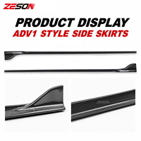 ZESON Serat Karbon Asli Model AD V1 Side Skirt Rocker Panel untuk BMW M3 F80 M4 F82 F83 Competition 2014-2018