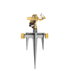 Aspersor de Impacto de Aleación de Aluminio con Trípode, Sistema de Riego Rotatorio de 1 Pulgada para Jardín con Patrón de Rociado Ajustable - Product Image 1