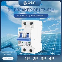 AÇIK 1~63 AMP 2P 500V DC 63A Solar MCB 6kA 50/60Hz BCD Eğrisi C Bakır Ray Montajı