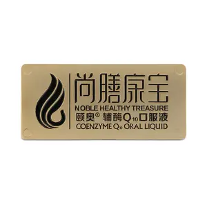 Custom Engraved Metal Logo Label Gold Plating Stainless Steel Name Tag