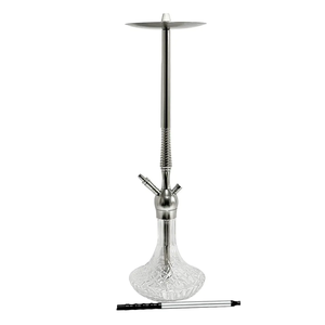 Ngọn Đuốc Vàng 30Inch Lớn Sliver Nhôm Thủy Tinh bongging <span class=keywords><strong>Hookah</strong></span> <span class=keywords><strong>Shisha</strong></span> Với Đất Sét Bát Đầu Silicone <span class=keywords><strong>Hose</strong></span> Rõ Ràng Bình - Product Image 2