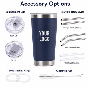 Custom Logo 20oz Vacuum Insulated Tumbler Stainless Steel Slim Travel Mug With Straw Reusable Coffee Cup For <b>Hot</b> Cold <b>Drinks</b> - Product Image 5