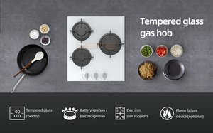 European Indoor Cooking Appliances Tempered Glass 3 Burner Built in Gas Cooktop - Product Image 2