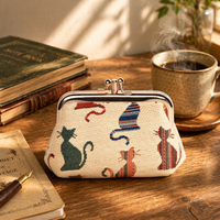 Portefeuilles en nylon personnalisés avec dessins animés, mini, portables, imprimés, à double compartiment, pochette de voyage, accessoire organisateur, fermeture éclair unisexe, compact
