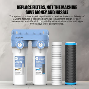 เครื่องกรองน้ำแบบแมนนวล 2 ขั้นตอน ขนาด 10 นิ้ว สำหรับอ่างล้างจาน ยี่ห้อ OEM ระบบกรองน้ำ 2 ขั้นตอน สำหรับรถบ้าน ใช้ภายนอกอาคาร พร้อมขายึด ใช้ในรถยนต์และในครัวเรือน ขนาด 1 ไมครอน อัตราการกรองน้ำ 12 ลิตร/นาที - Product Image 2