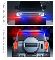 Nouvelle barre lumineuse LED stroboscopique à 18 modes clignotants pour camion, hors route, fenêtre avant/arrière, avertissement de circulation d'urgence