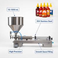 Machine de remplissage semi-automatique à piston pour pâtes, 1000 ml, haute précision, pour bouteilles de sauce, applications chimiques et pétrolières