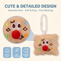 En stock Porte-clés en peluche Clown Cookie, jouet en peluche alimentaire, breloque de sac en tissu Minky doux, personnalisable OEM ODM, vente en gros