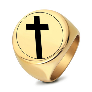 Anillo Cruzado de 22MM, Grabado Láser, Dorado, Joyería de Moda para Mujer, Regalo - Product Image 1