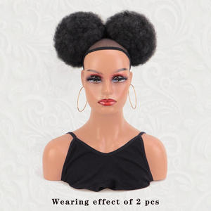 Moño de Cabello Sintético Miss, Fibra de Alta Temperatura, Color Sólido, Peluca de Moda con Flequillo FB111213 - Product Image 5