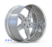 Velg Aluminium Forged Dua Bagian Ukuran 18-24 Inch Custom 5x112/120/130/114.3 100mm Desain Terbaru untuk Berbagai Mobil Penumpang