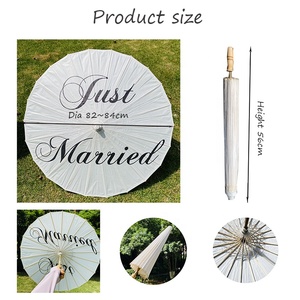 Ombrellino Parasole per Matrimonio JUST <span class=keywords><strong>MARRIED</strong></span>, Decorazioni di Ringraziamento in Carta LOVE Disponibili - Product Image 2