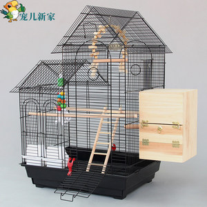 Volière de Luxe à Double Toit de Style Européen en Métal pour Perroquets, Grandes Volières d'Élevage pour Cockatiels, Perruches et Agapornis - Product Image 2