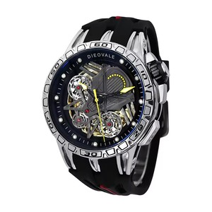 Montre mécanique pour homme, style sportif, cadran ajouré, étanche 30m, bracelet en silicone, affichage analogique, livraison directe - Product Image 2