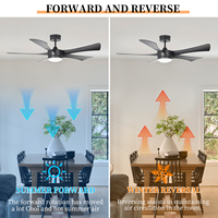 Ventilateur de plafond électrique de style moderne de 52 pouces avec télécommande et kit d'éclairage LED pour hôtel et salon, décoration intérieure