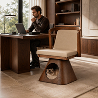 Maison pour animaux de compagnie en bois écologique de style minimaliste moderne pour chats et chiens - Meuble d'angle multifonctionnel durable pour le salon